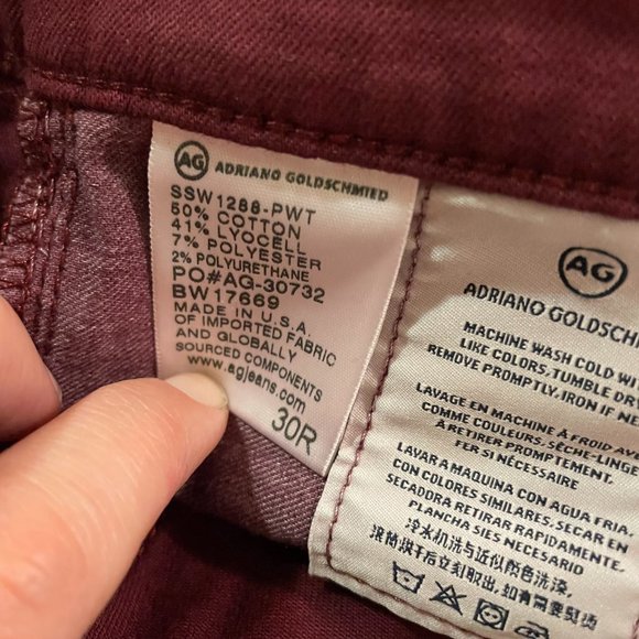 AG Adriano Goldschmied Women's Protege Vintage Jean, Plum Wine Torn, 30, NWT!!! - Picture 11 of 12